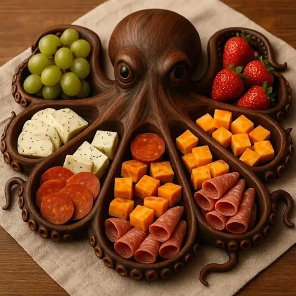 Einzigartige Oktopus-Form Charcuterie-Platte – Perfekt für unvergessliche Food-Tastings und Partys