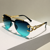 Rimless Aviator Sunglasses – Gradient Lenses, Metal Bridge & Unisex