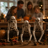 3-Piece Halloween Skeleton Figures Set - Mantel Decoration