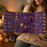 Crystal Halloween Advent Calendar with 31 Gemstones and Witch Figure