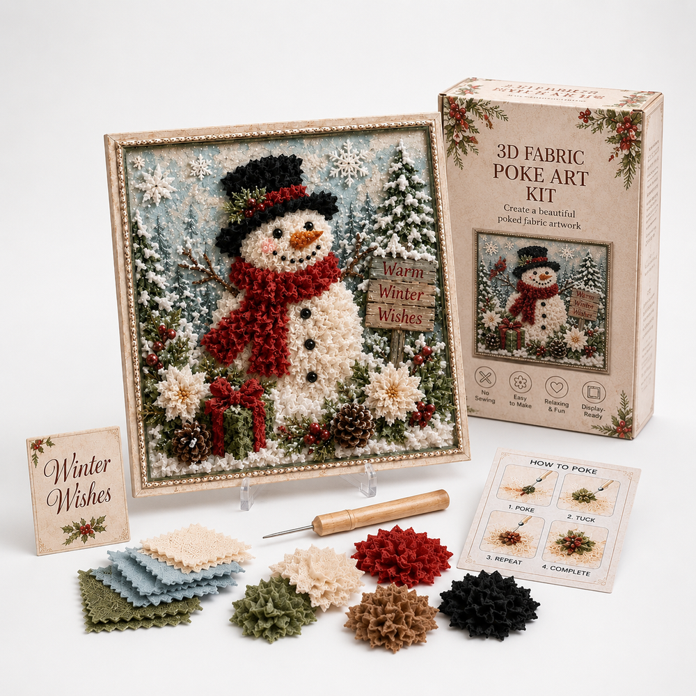 3D Christmas Fabric Craft Kit – No-Sew Pre-Cut Template Set