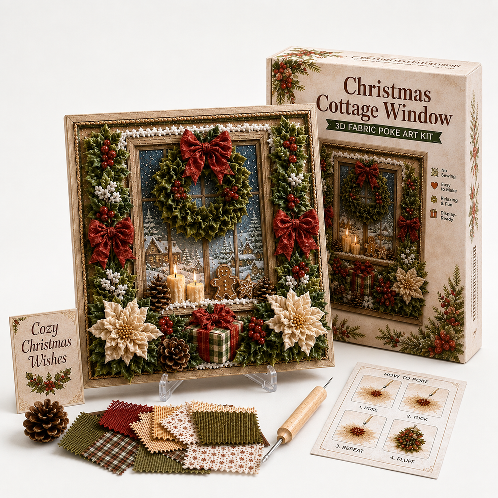 3D Christmas Fabric Craft Kit – No-Sew Pre-Cut Template Set