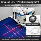 Magnetic Laser Sewing Guide – 3 Interchangeable Heads, 360° Gooseneck & USB 5V