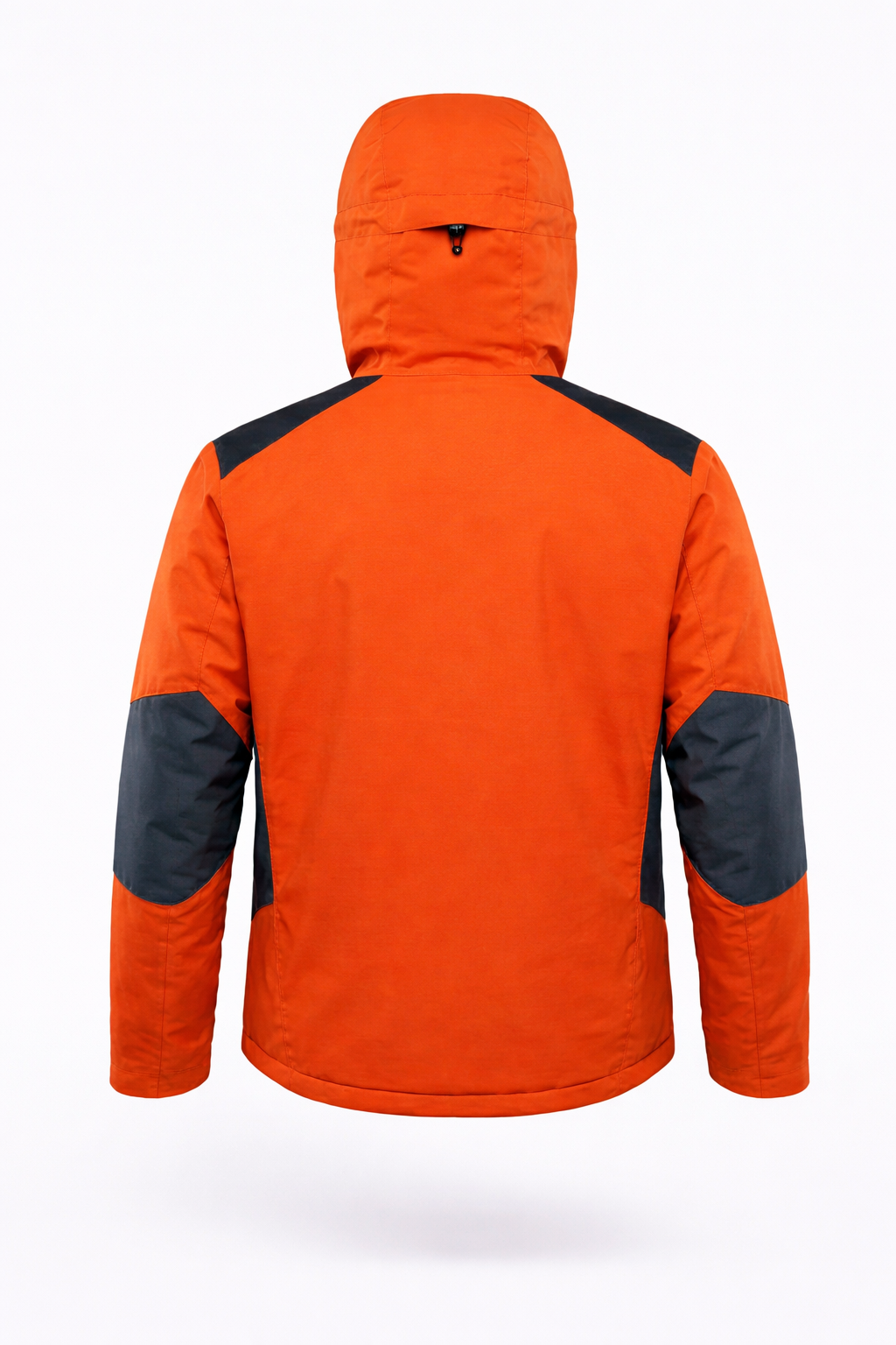 Men’s Hooded Insulated Jacket with Front Zipper and Contrast Panels