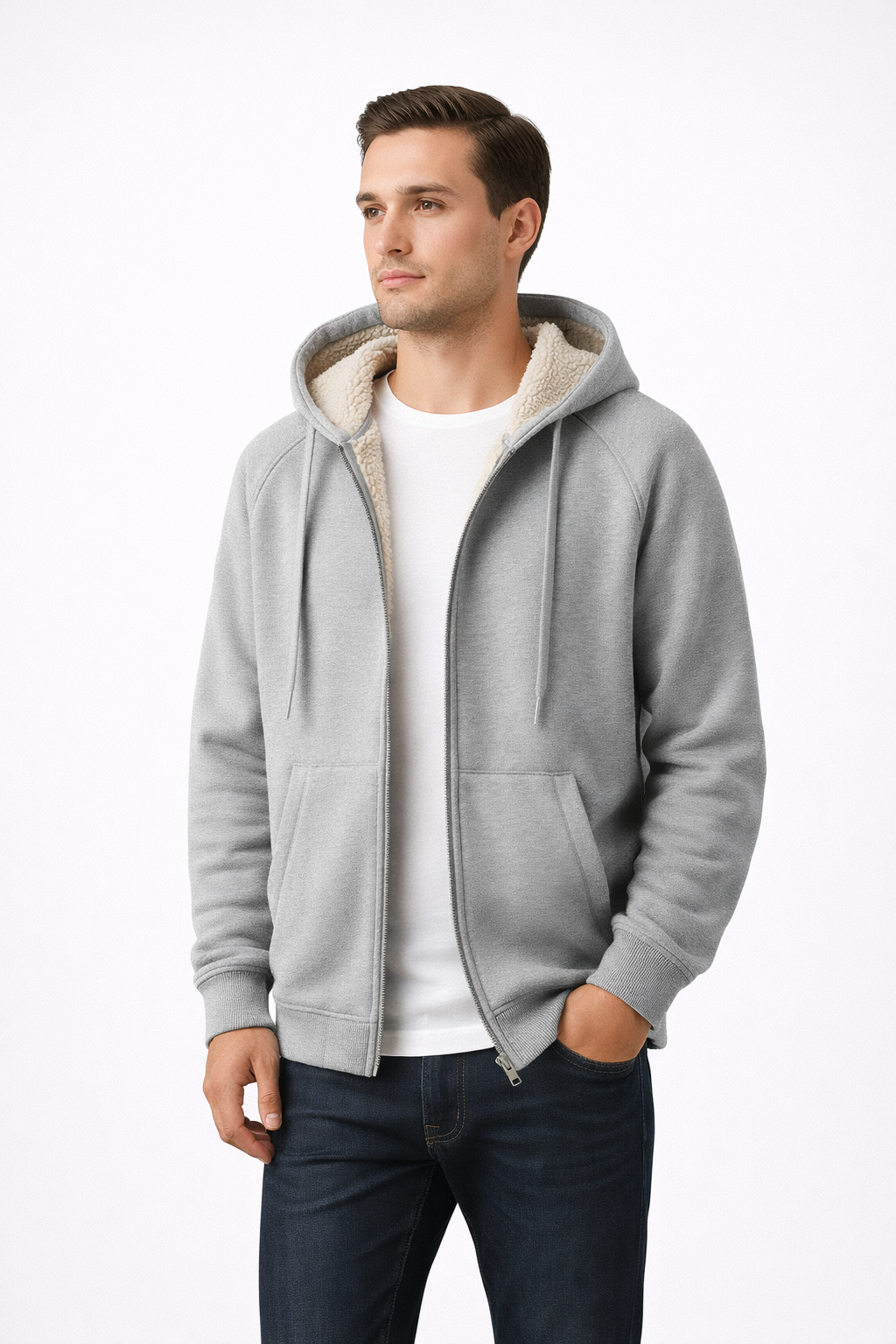 CozyCore Sherpa-Lined Zip Hoodie
