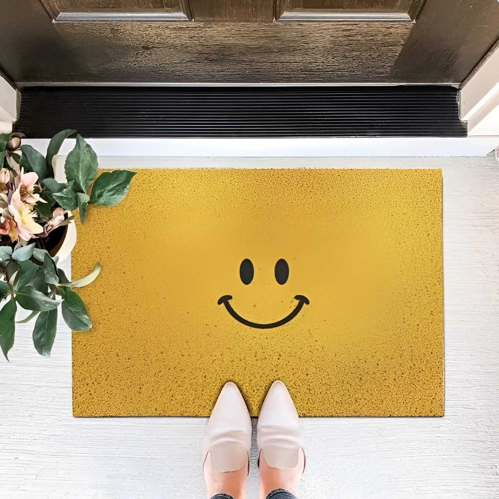 Enhanced Product Title: "Rutschfeste Smiley-Fußmatte aus PVC – Schnelltrocknende Oberfläche für Innen- und Außenbereich" 

This title includes relevant keywords while maintaining clarity and appeal for potential buyers.