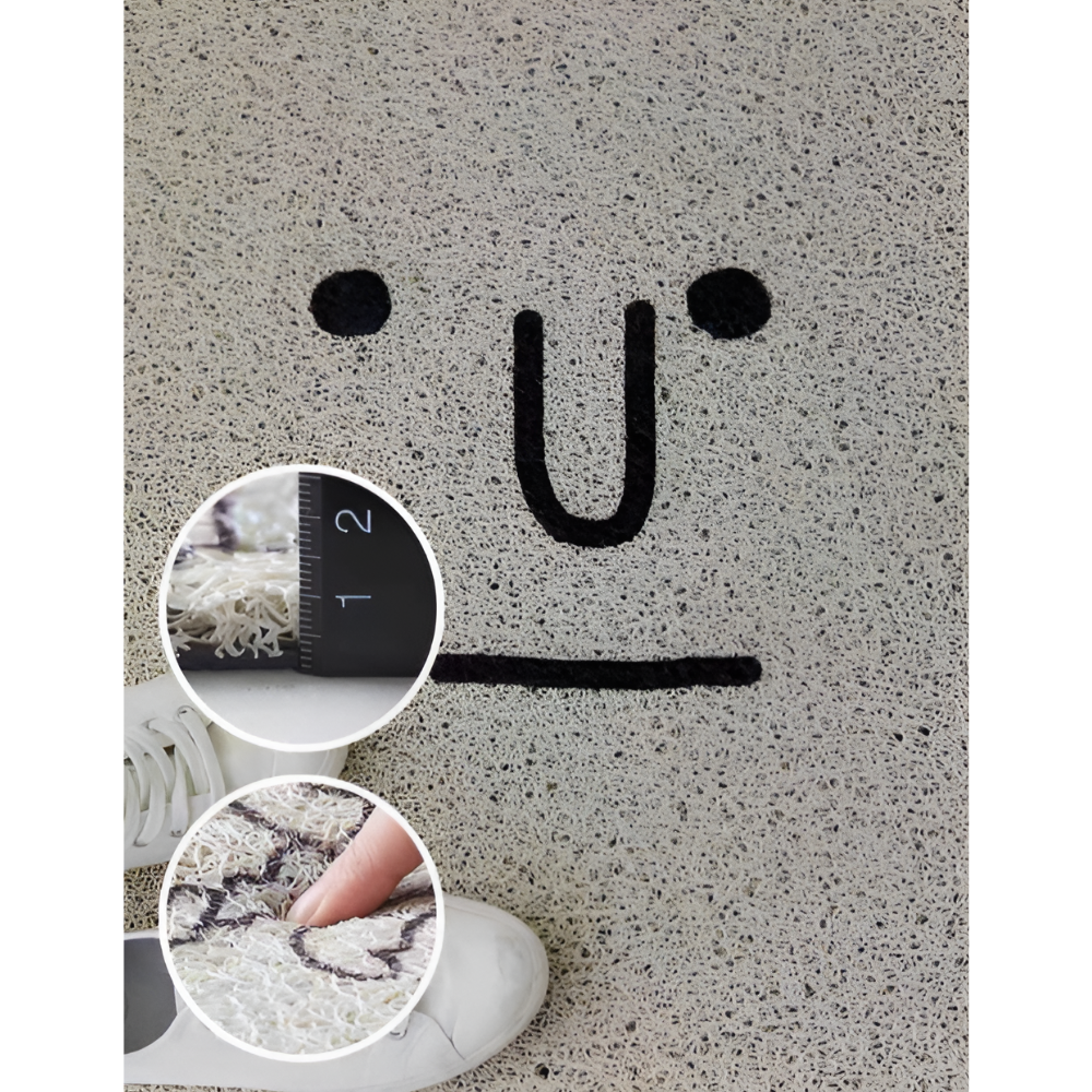 Enhanced Product Title: "Rutschfeste Smiley-Fußmatte aus PVC – Schnelltrocknende Oberfläche für Innen- und Außenbereich" 

This title includes relevant keywords while maintaining clarity and appeal for potential buyers.