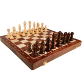 Chess Set Wooden Board Classic Game Pieces Storage Case