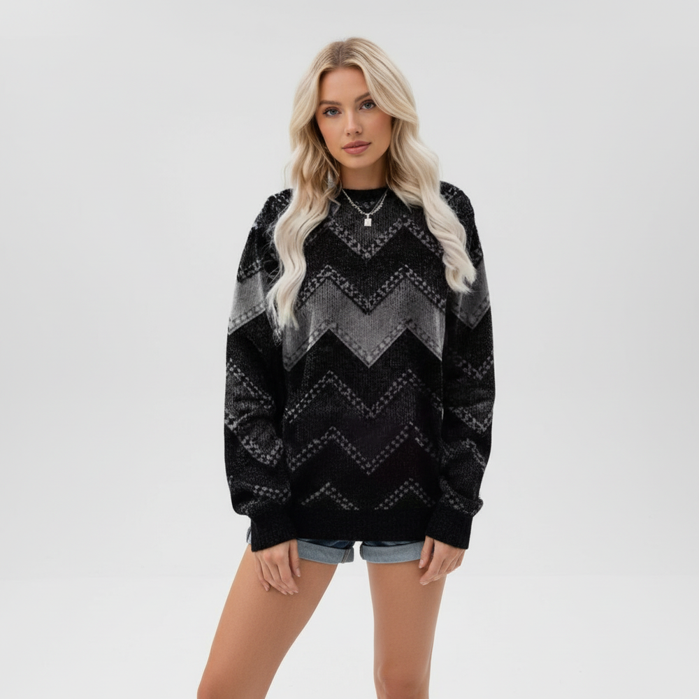 Chevron pattern knitted jumper - Isabella