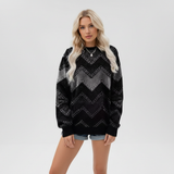 Chevron pattern knitted jumper - Isabella