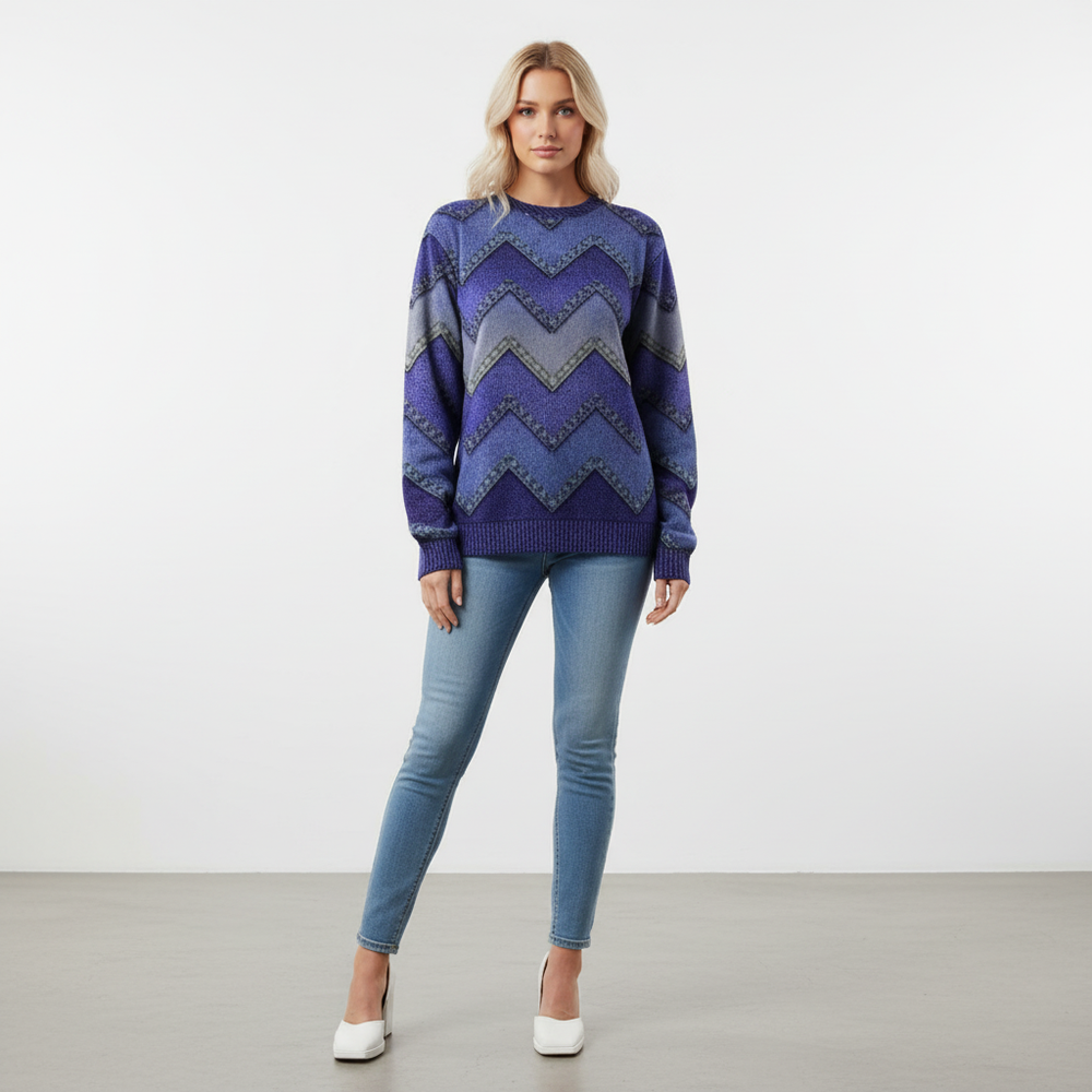 Chevron pattern knitted jumper - Isabella
