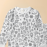 Kids Pajamas Creative Christmas Coloring Set Children