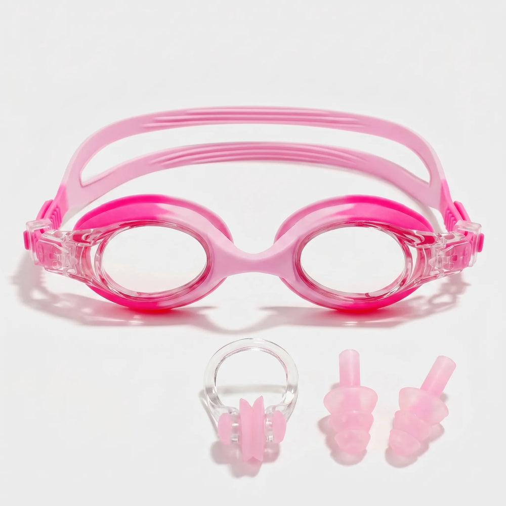 Kids' Swim Goggles Set – Anti-Fog Lenses, Nose Clip & Ear Plugs