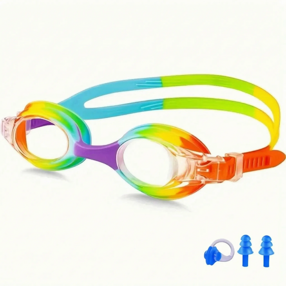 Kids' Swim Goggles Set – Anti-Fog Lenses, Nose Clip & Ear Plugs