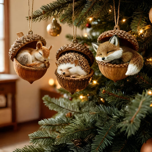 Christmas Ornaments – Woodland Animal Design, Acorn Accents & Tree Decor