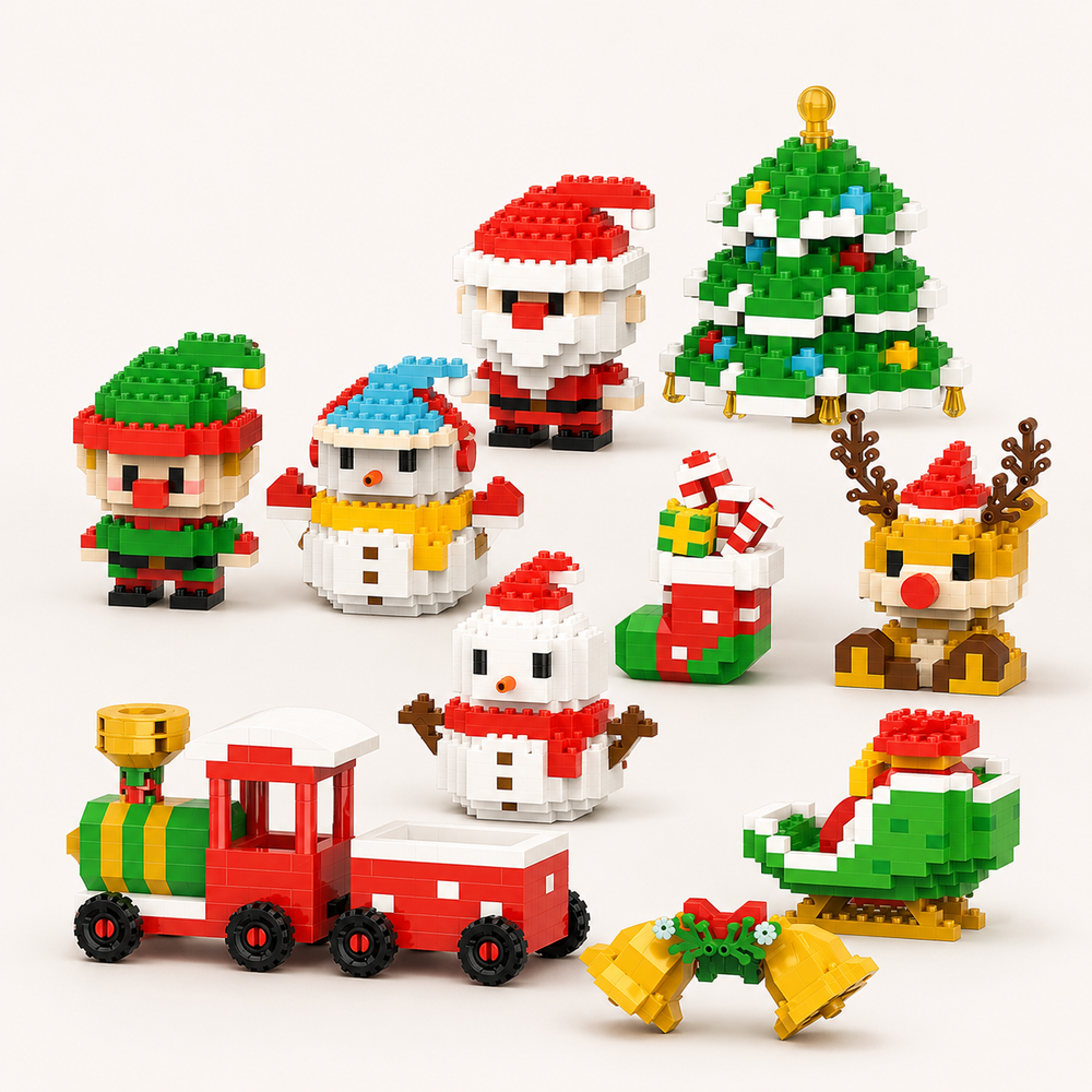 Christmas Building Blocks Set – Kids Family Activity, Multiple Characters