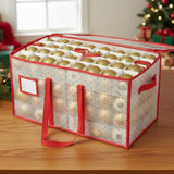 Christmas Ornament Storage Box Large Zippered Plastic Organizer