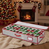Christmas Ornament Storage Box Large Zippered Plastic Organizer