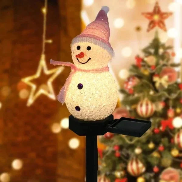 Solar Powered Snowman Garden Lamp – Waterproof Outdoor Christmas Light