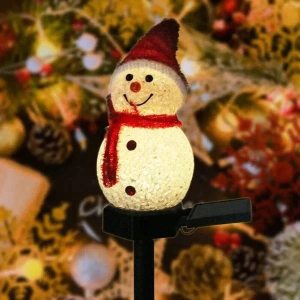 Solar Powered Snowman Garden Lamp – Waterproof Outdoor Christmas Light