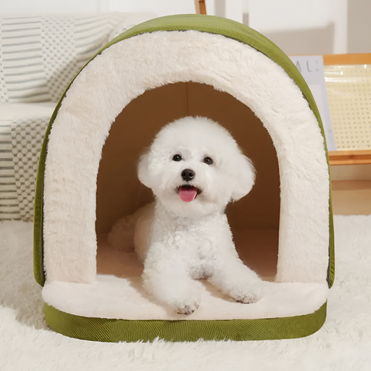 Convertible Dog Cave Bed 2-in-1 – Orthopedic Foam, 3 Sizes & Washable Cover for Dogs & Cats