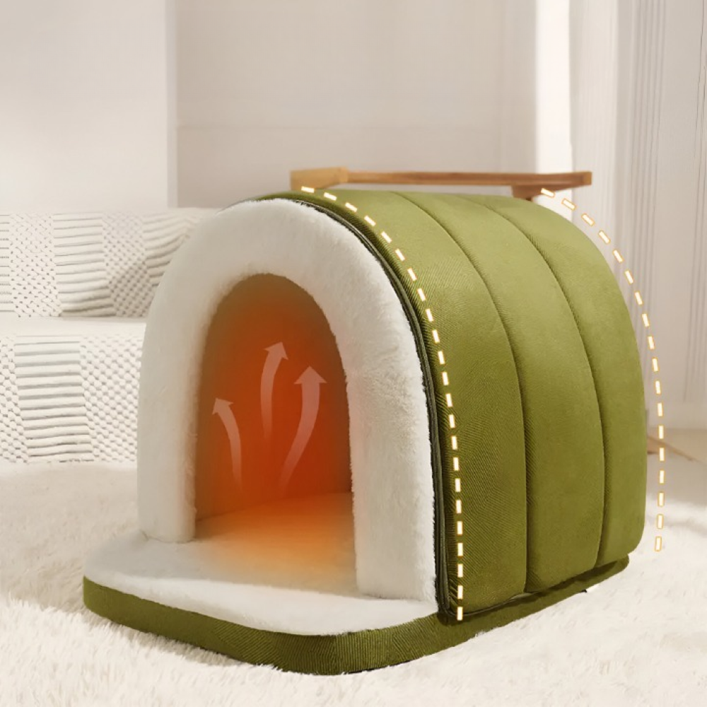 Convertible Dog Cave Bed 2-in-1 – Orthopedic Foam, 3 Sizes & Washable Cover for Dogs & Cats