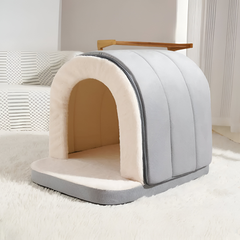 Convertible Dog Cave Bed 2-in-1 – Orthopedic Foam, 3 Sizes & Washable Cover for Dogs & Cats