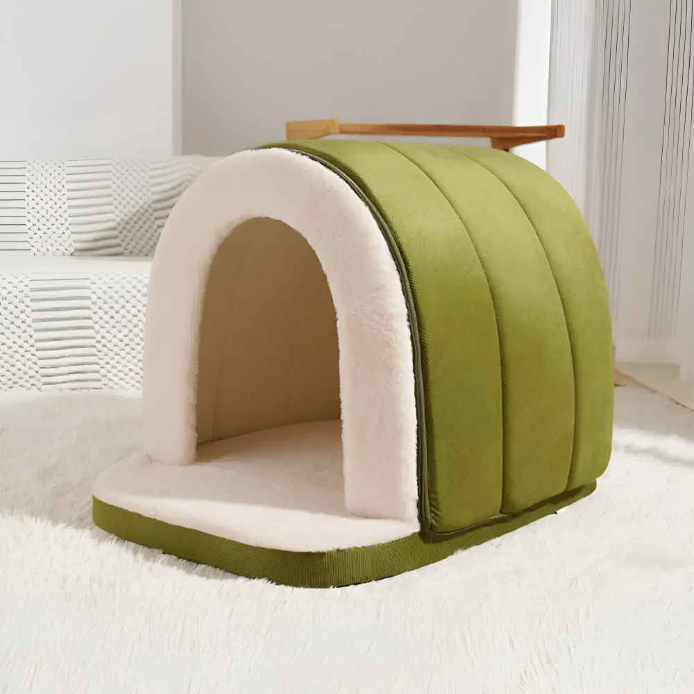 Convertible Dog Cave Bed 2-in-1 – Orthopedic Foam, 3 Sizes & Washable Cover for Dogs & Cats
