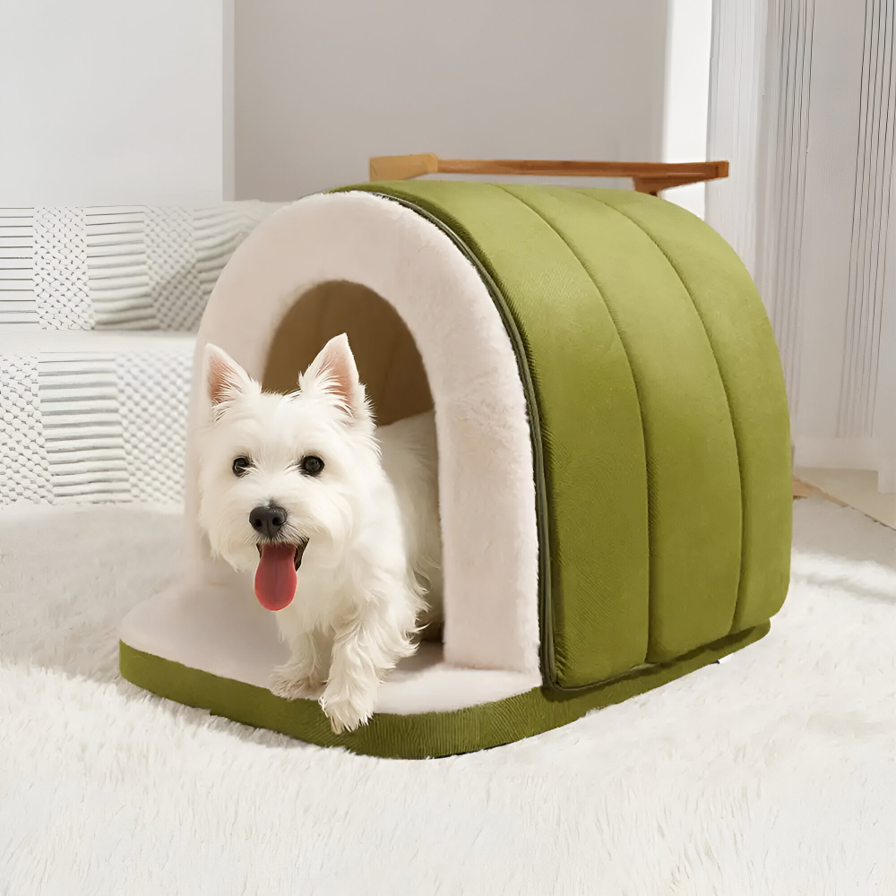 Convertible Dog Cave Bed 2-in-1 – Orthopedic Foam, 3 Sizes & Washable Cover for Dogs & Cats