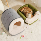 Convertible Dog Cave Bed 2-in-1 – Orthopedic Foam, 3 Sizes & Washable Cover for Dogs & Cats