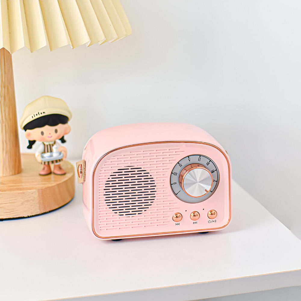 Retro Bluetooth Speaker – Vintage Wood Design, Bluetooth 5.0 & 10m Range