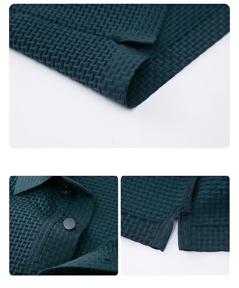 Wrinkle-Free Slim Fit Structured Polo Shirt