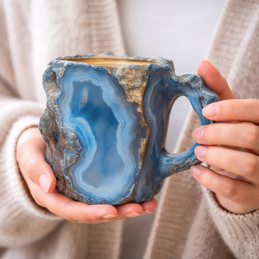 Coffee Mug – Decorative Stone Style, Ceramic Build & 12 Oz Drink Capacity