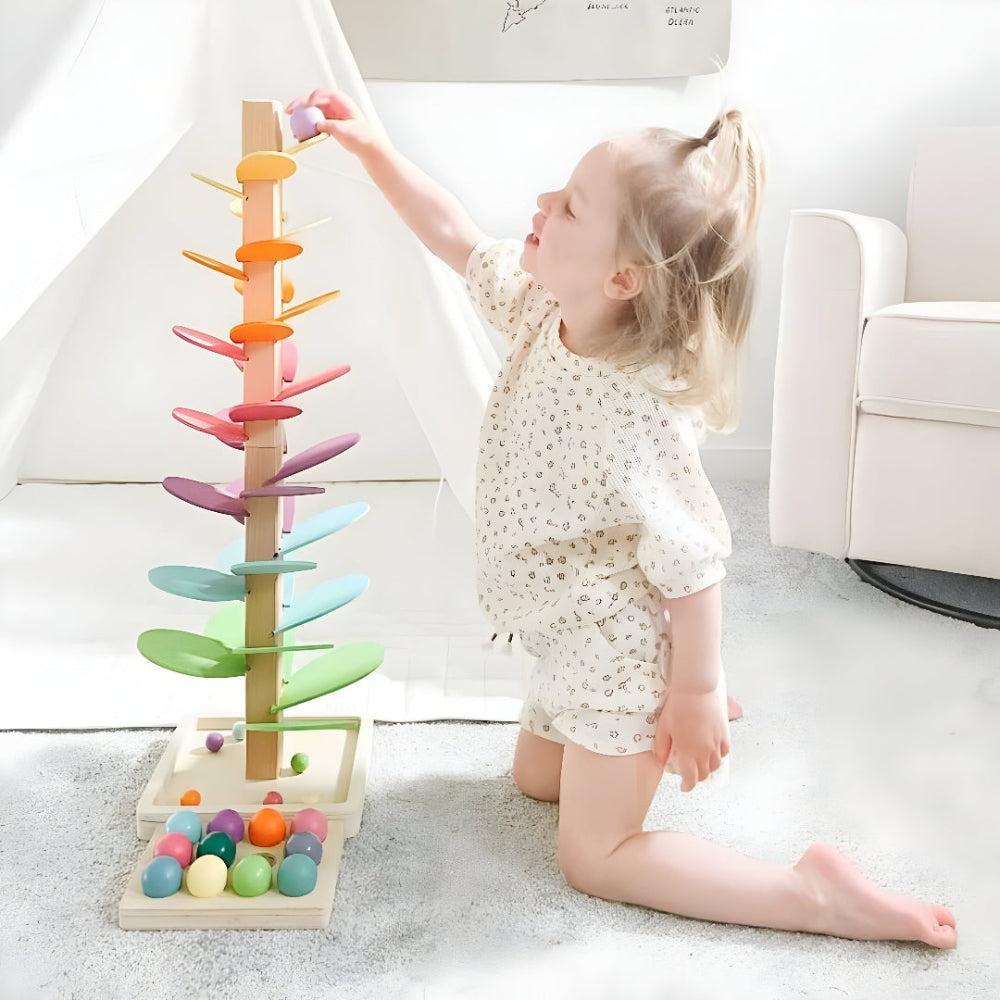 Marble Run Wooden Colorful Educational Toy Kids