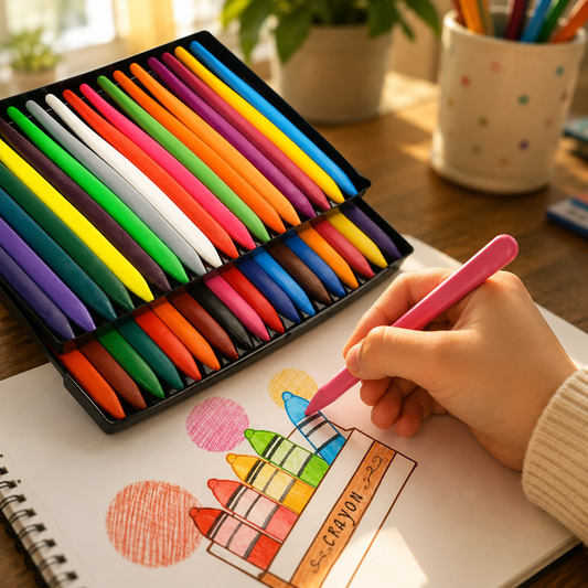 Non-Toxic Crayon Set – 24-Piece Case, Washable & Easy-Grip for Kids
