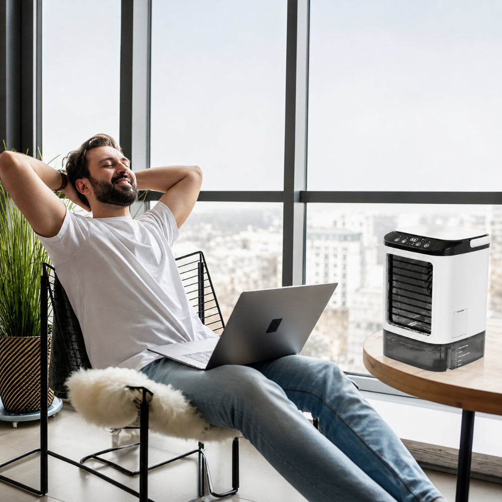 3-in-1 Air Cooler – Cool, Fan & Humidify, 900ml Tank & 3 Speeds