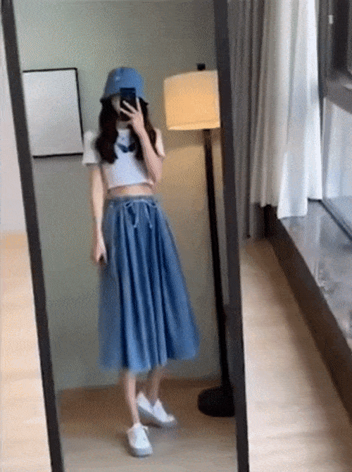 Plus-Size Fall Magic Denim Skirt-Pants - Stylish & Comfortable Women's Fashion