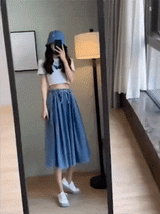 Plus-Size Fall Magic Denim Skirt-Pants - Stylish & Comfortable Women's Fashion