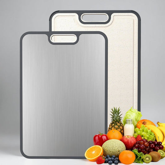 Cutting Board – Double Sided, Metal Surface & Kitchen Prep Design