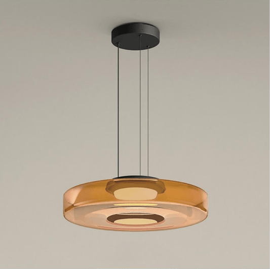 Bauhaus Glass Pendant Light – Layered Design, LED Light Source & Adjustable Height