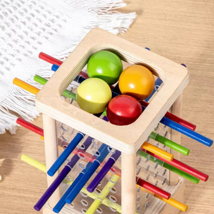 Holz-Kugelturm-Spiel für Kinder – Fördert Konzentration & Feinmotorik | Spielzeug aus Holz