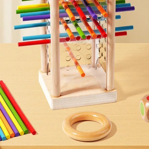 Holz-Kugelturm-Spiel für Kinder – Fördert Konzentration & Feinmotorik | Spielzeug aus Holz
