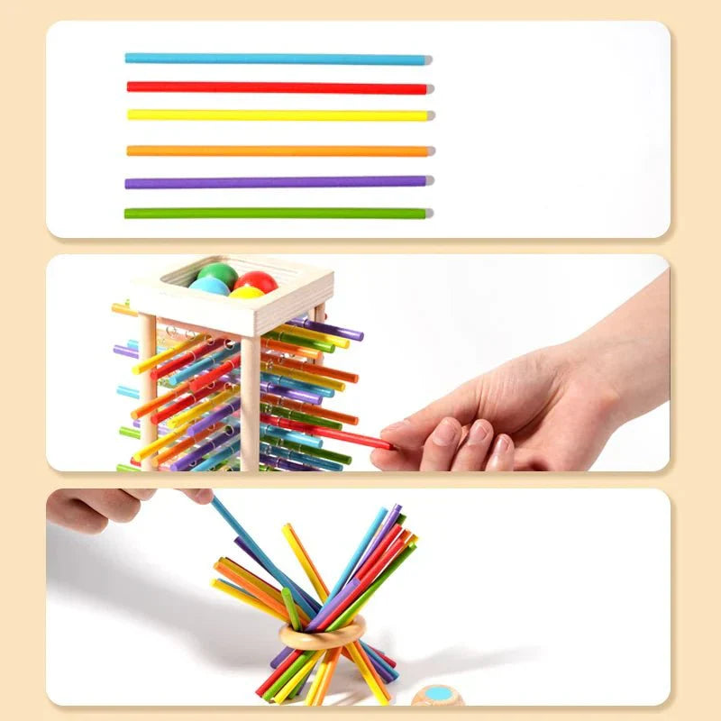 Holz-Kugelturm-Spiel für Kinder – Fördert Konzentration & Feinmotorik | Spielzeug aus Holz