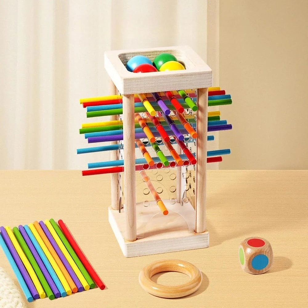 Holz-Kugelturm-Spiel für Kinder – Fördert Konzentration & Feinmotorik | Spielzeug aus Holz
