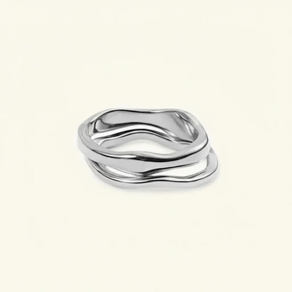 Gold Stacking Ring Minimalist Stainless Steel Band Everyday Wear