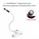 Magnetic Laser Sewing Guide – 3 Interchangeable Heads, 360° Gooseneck & USB 5V