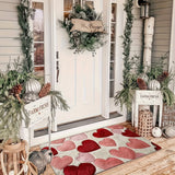Doormat Heart Pattern Non Slip Polyester Entry Floor Mat