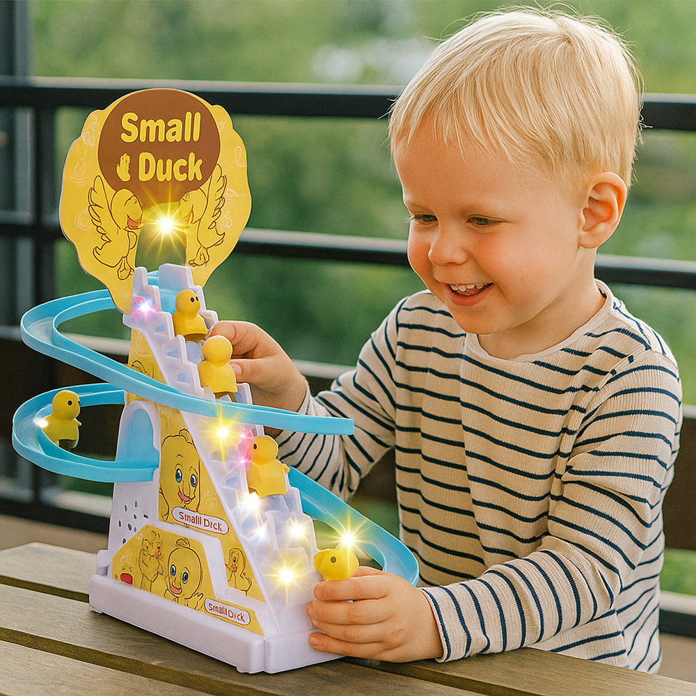 Kids Toy Duck Slide Interactive Music Light Playset