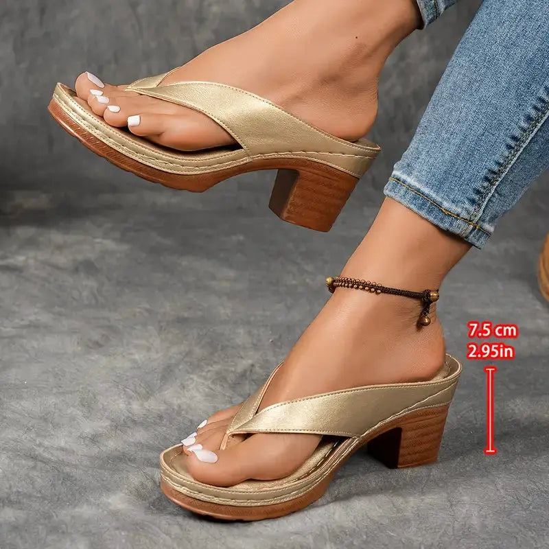 Women's Orthopedic Slippers – Platform Heel & Crisscross Straps