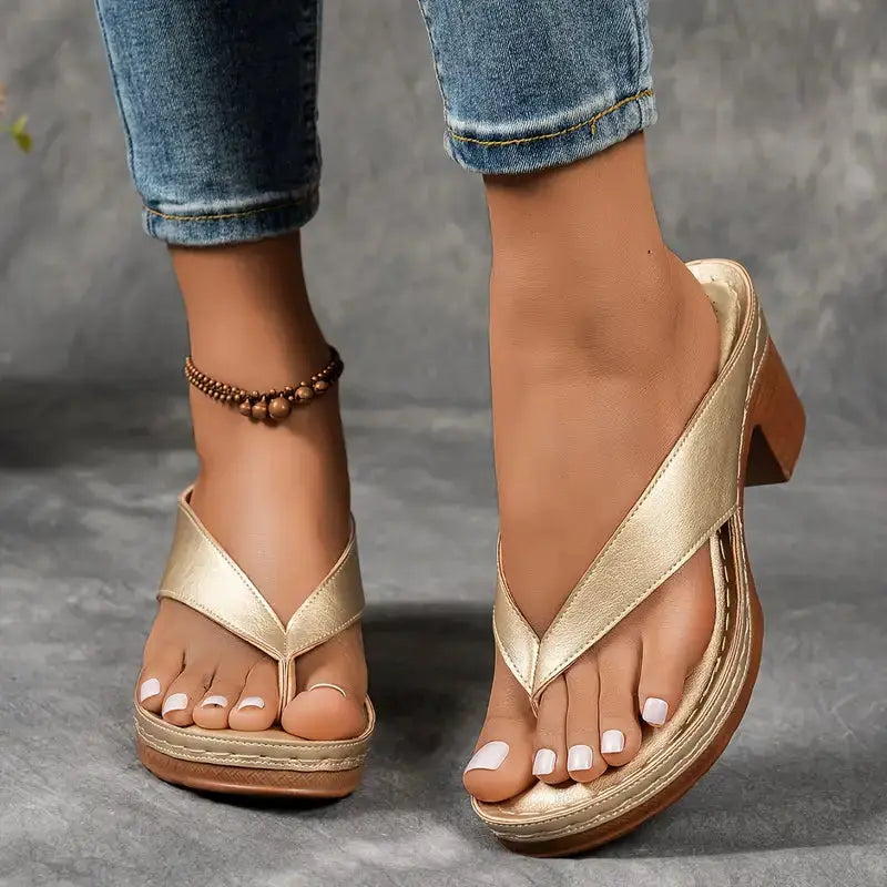 Women's Orthopedic Slippers – Platform Heel & Crisscross Straps